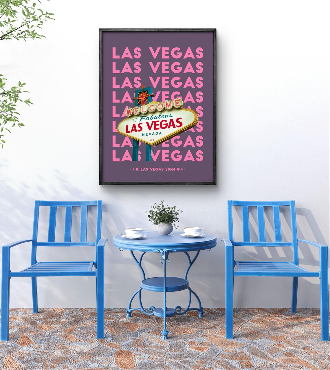 Las Vegas Poster, Neon Sign Bold Typography - Image 2