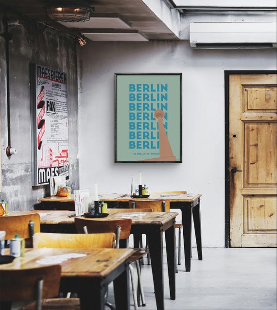 Berlin Poster Berlin Tv Tower Print Germany Landmark Wall Art Poster Modern Architecture Decor Travel Gift Idea