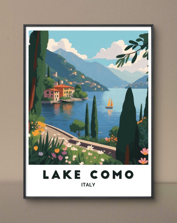 Lake Como Poster Stunning Art Print Showcasing The Picturesque Charm And Beauty Of Italys Lake Como