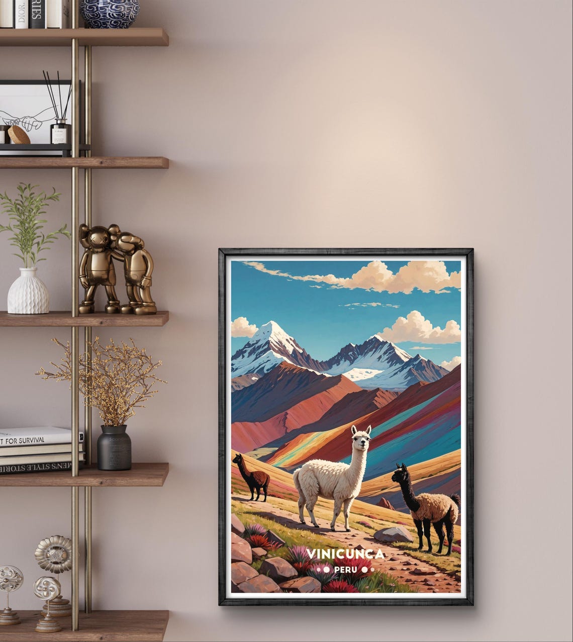 Vinicunca Peru Vintage Poster Rainbow Mountain Art Scenic Andes Landscape Decor - Image 2