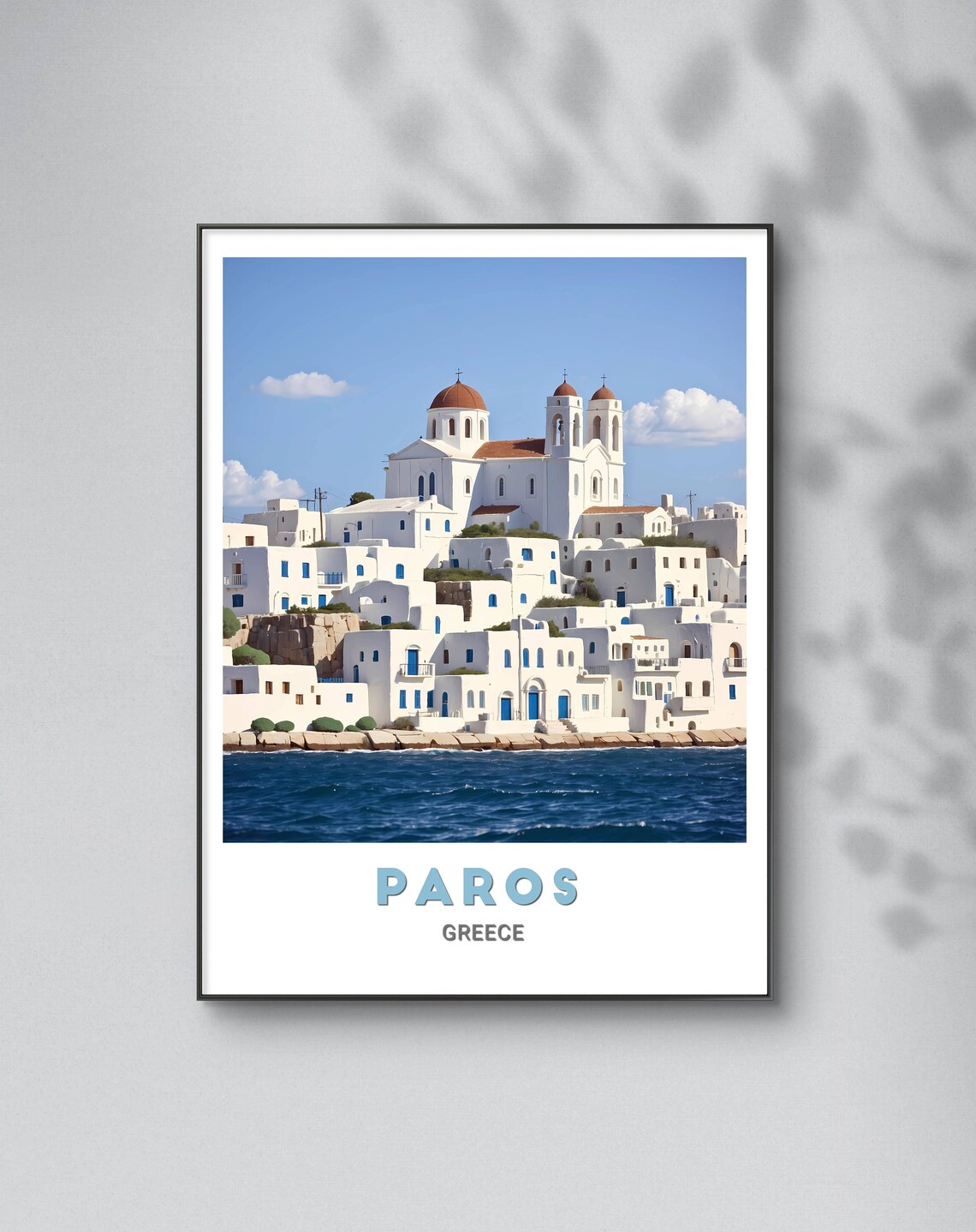 Paros Whitewashed Island Town Red Domes Aegean Greece Poster