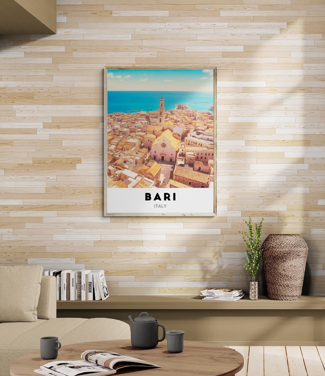 Bari Italy Historic Old Town Aerial Cathedral View Photo Travel Poster - Image 2