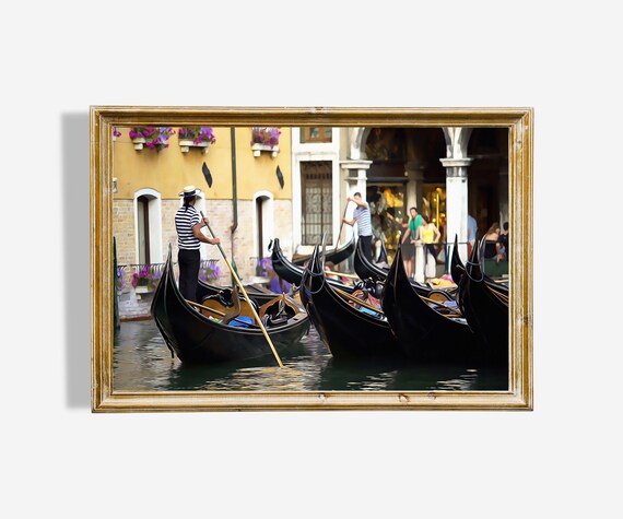 Venice Gondoliers Museum Quality Oil Painting Art Print