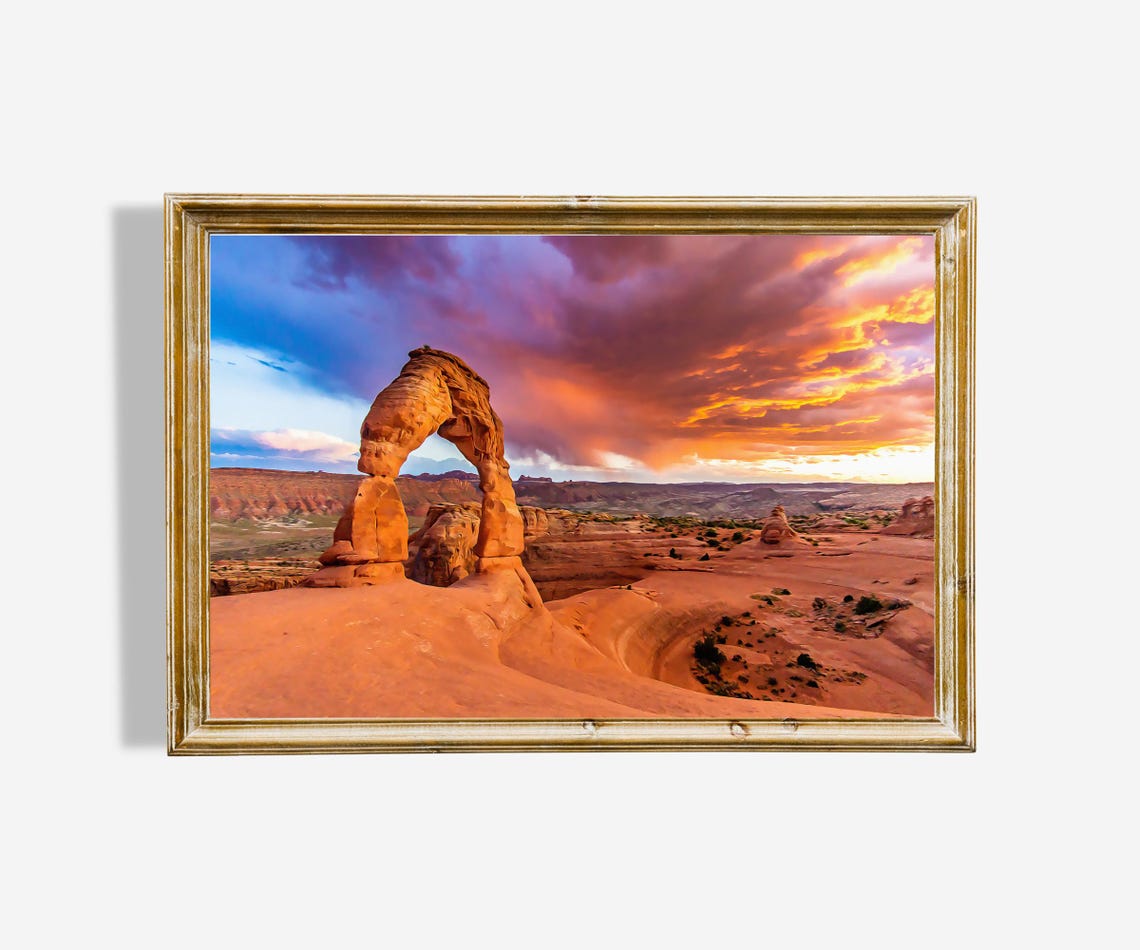 Delicate Arch Utah Sunset Desert Red Rock Landscape Art Poster