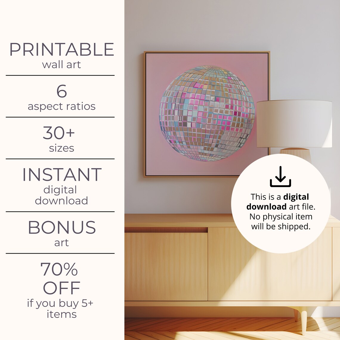 Silver Disco Ball Maximalist Painting, Poster - Image 4