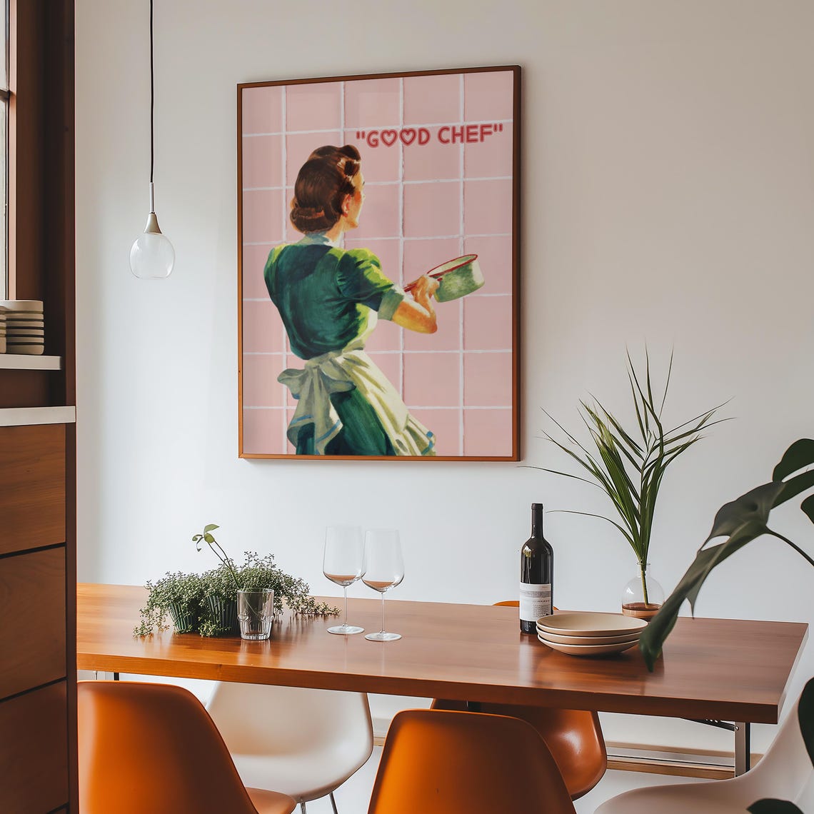 Good Chef Charming Retro Vintage Housewife Cooking Kitchen Wall Art - Image 8