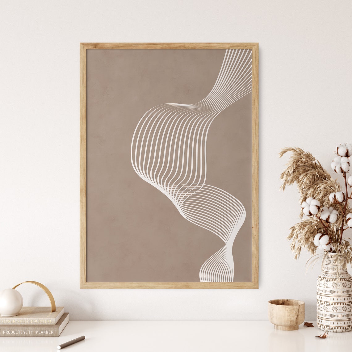 Boho Line Art Neutral Minimalist Poster - Image 2