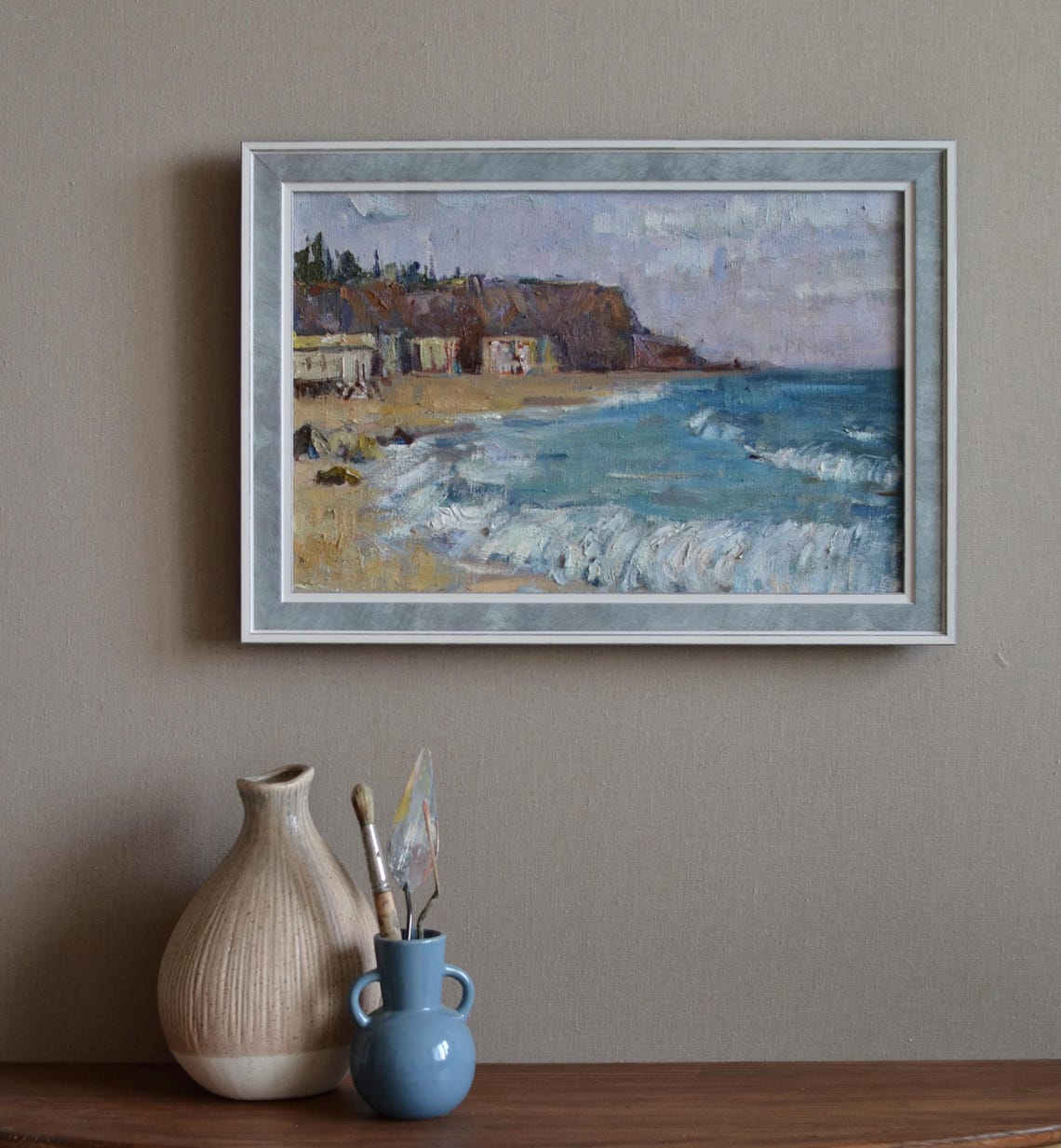 Black Sea Coast Sandy Beach With Cliffs Seascape Travel Poster - Image 4