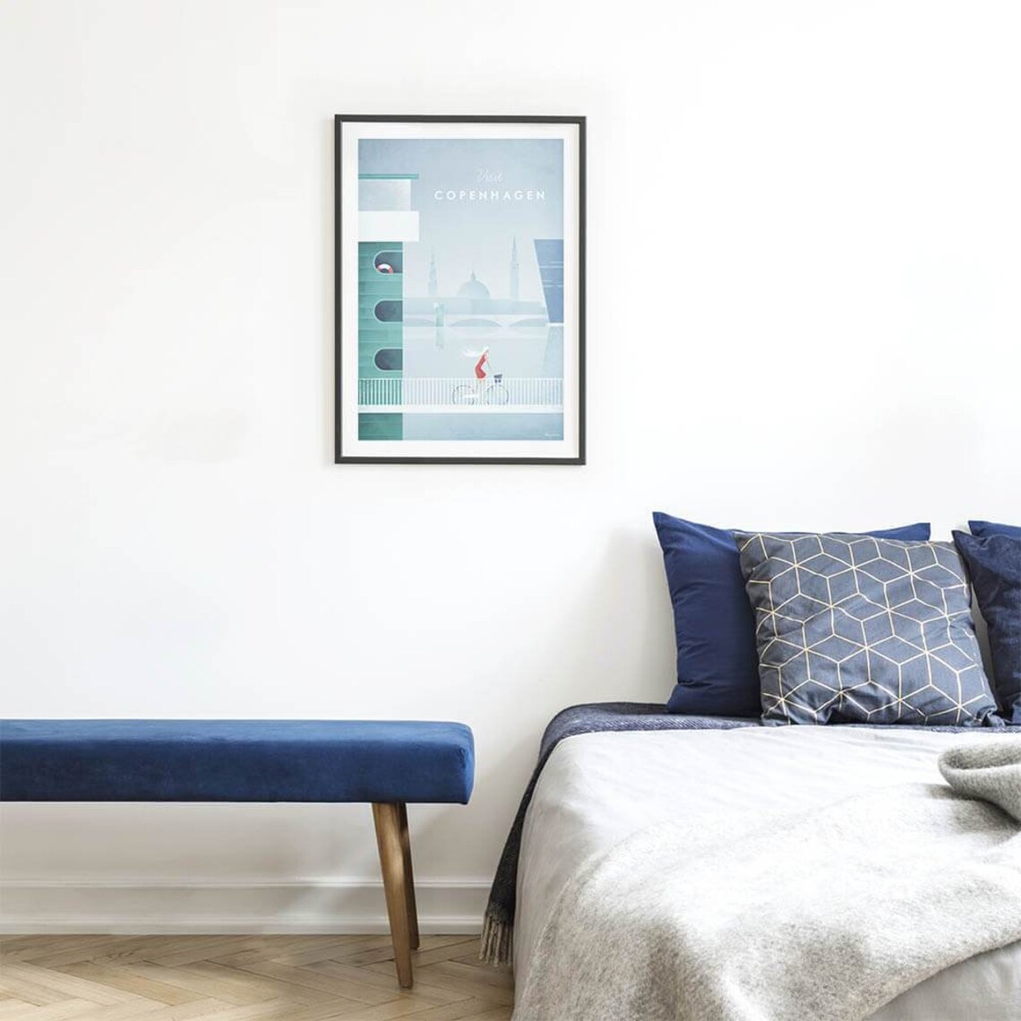 Copenhagen Vintage Travel Poster, Minimalist Art Print - Image 3