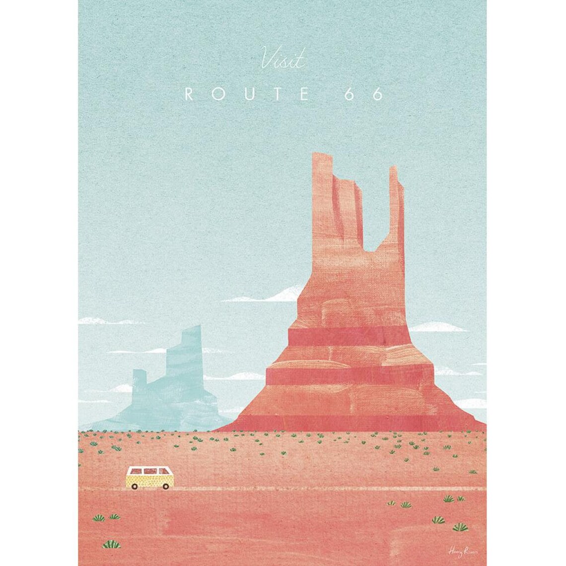 Route 66 Travel Poster, Minimalist Vintage Style - Image 2