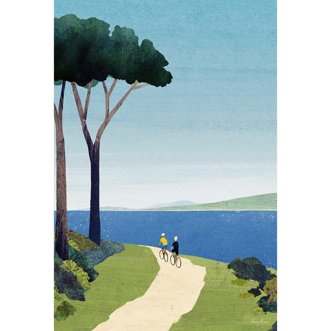 Henry Rivers Coastal Bike Ride Cycling Travel Poster - Image 3