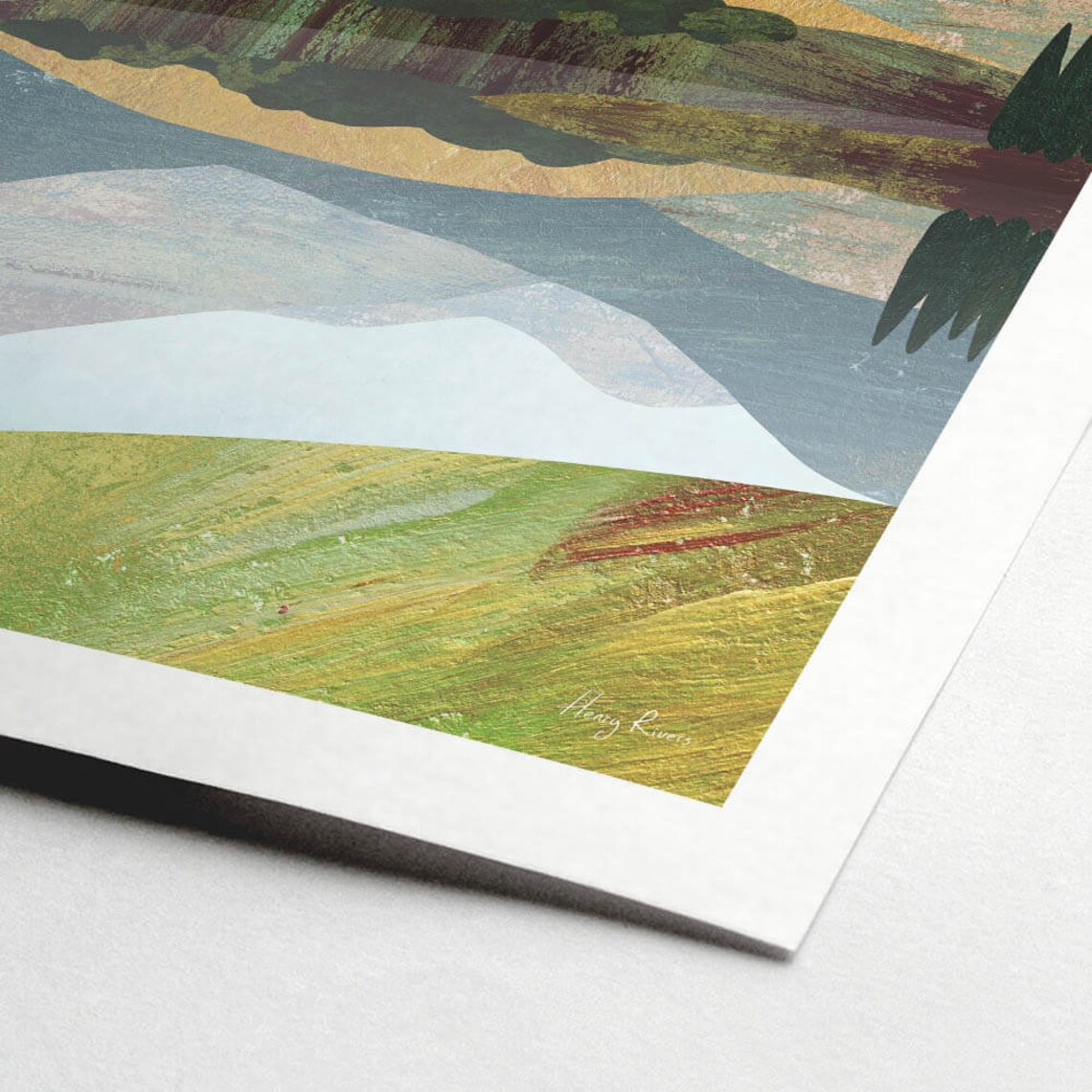 Mountain Lake by Henry Rivers, Landscape Art Print - Image 2