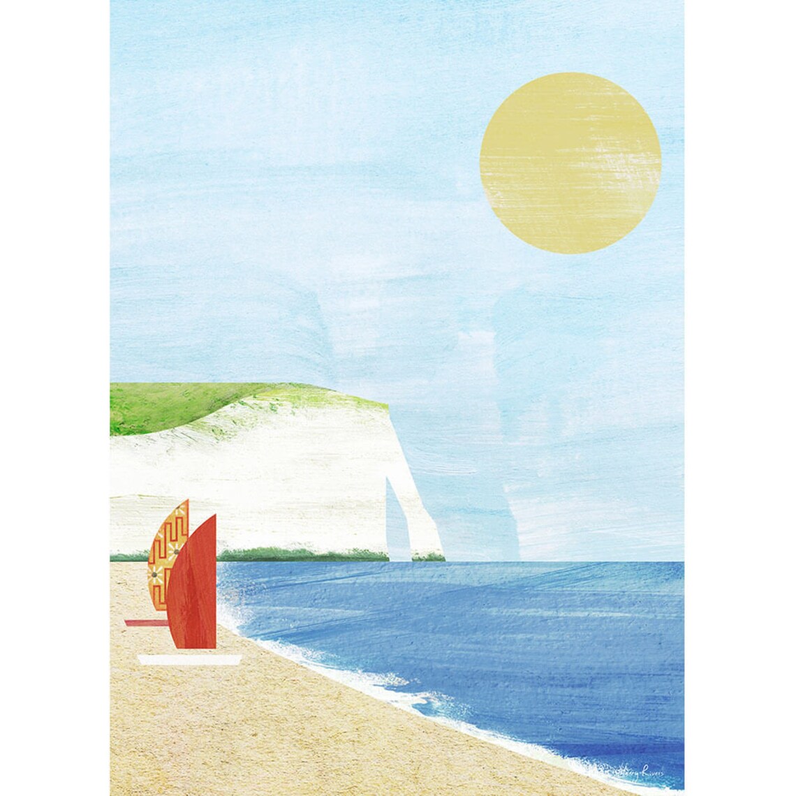 Etretat by Henry Rivers Travel Poster, Normandy - Image 3