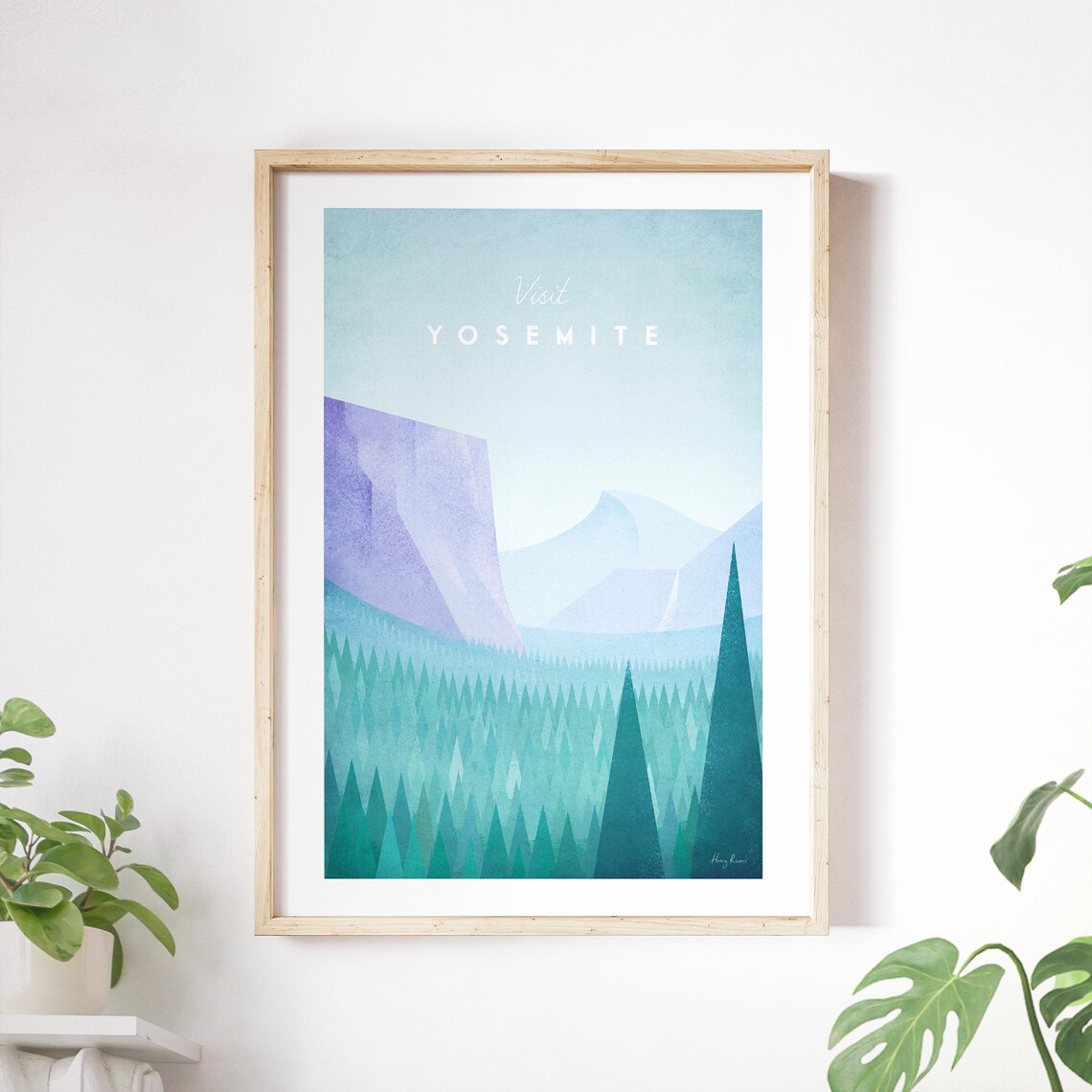 Yosemite Travel Poster Print, Minimalist Vintage Retro
