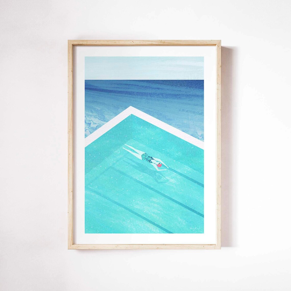 Bondi Icebergs Pool Art Print, Henry Rivers