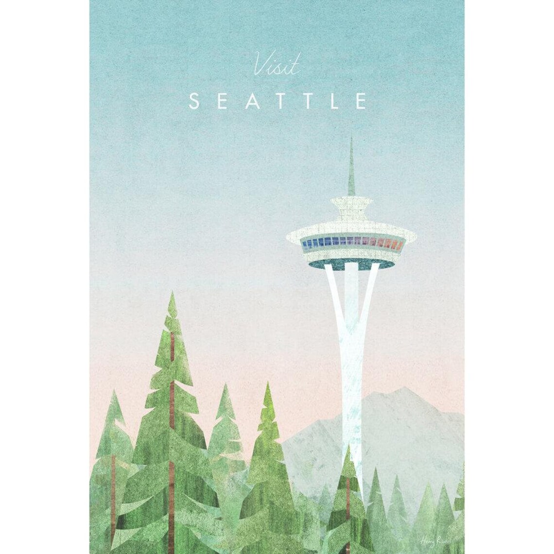 Seattle Print by Henry Rivers, Travel Poster - Image 2