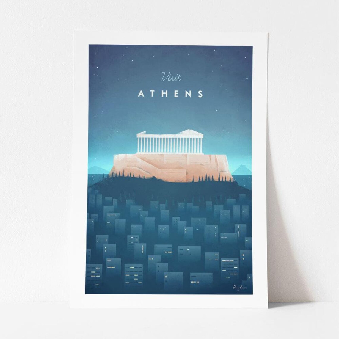 Athens Travel Poster, Minimalist Vintage Retro Style - Image 4