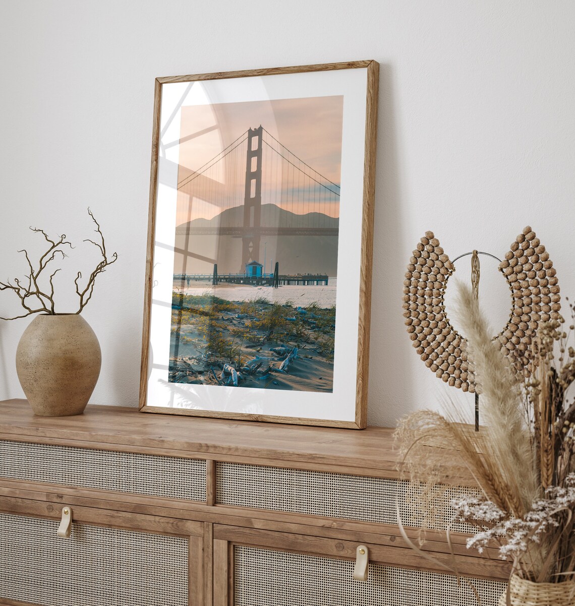 San Francisco Crissy Beach, Golden Gate Bridge Sunset
