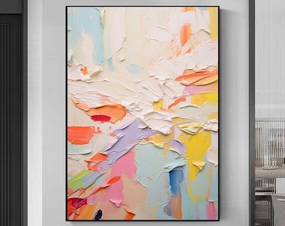 Colorful Knife Painting Large Colorful Abstract Painting Textured Abstract Painting Hand Painted Abstract Art Large Art Modern Art
