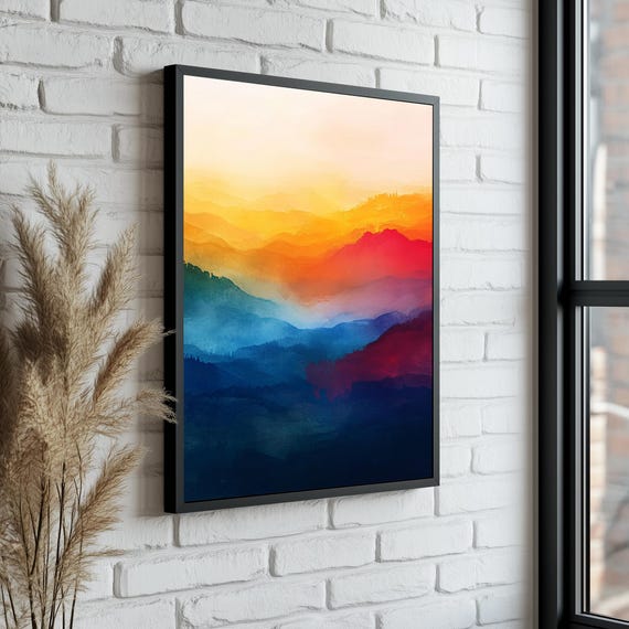Abstract Wall Art Decor Abstract Colorful Cloud Like Print Modern Wall Art Vibrant Art Print Minimalist Home Decor
