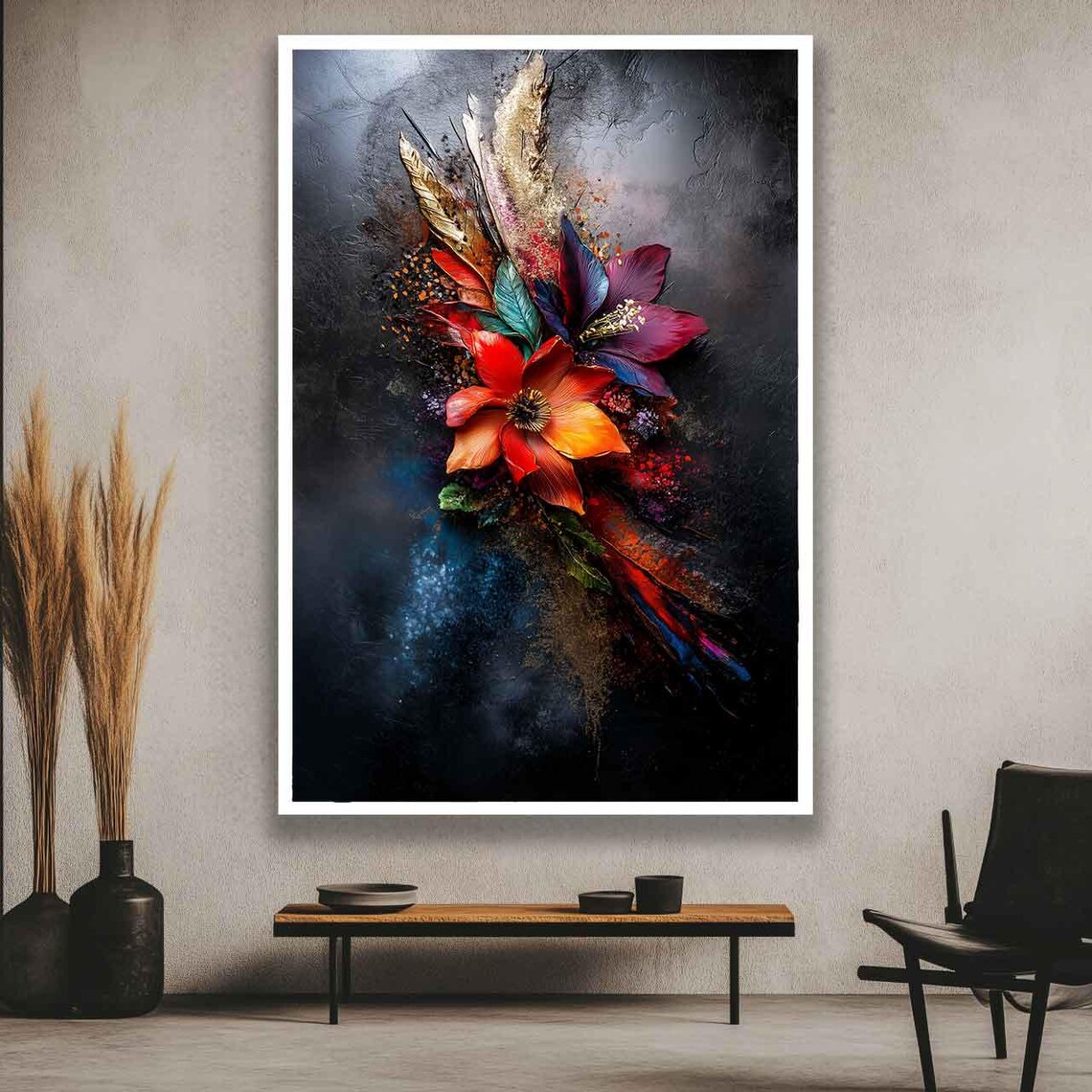 Colorful Flowers Botanical Wall Art, Modern Poster - Image 3