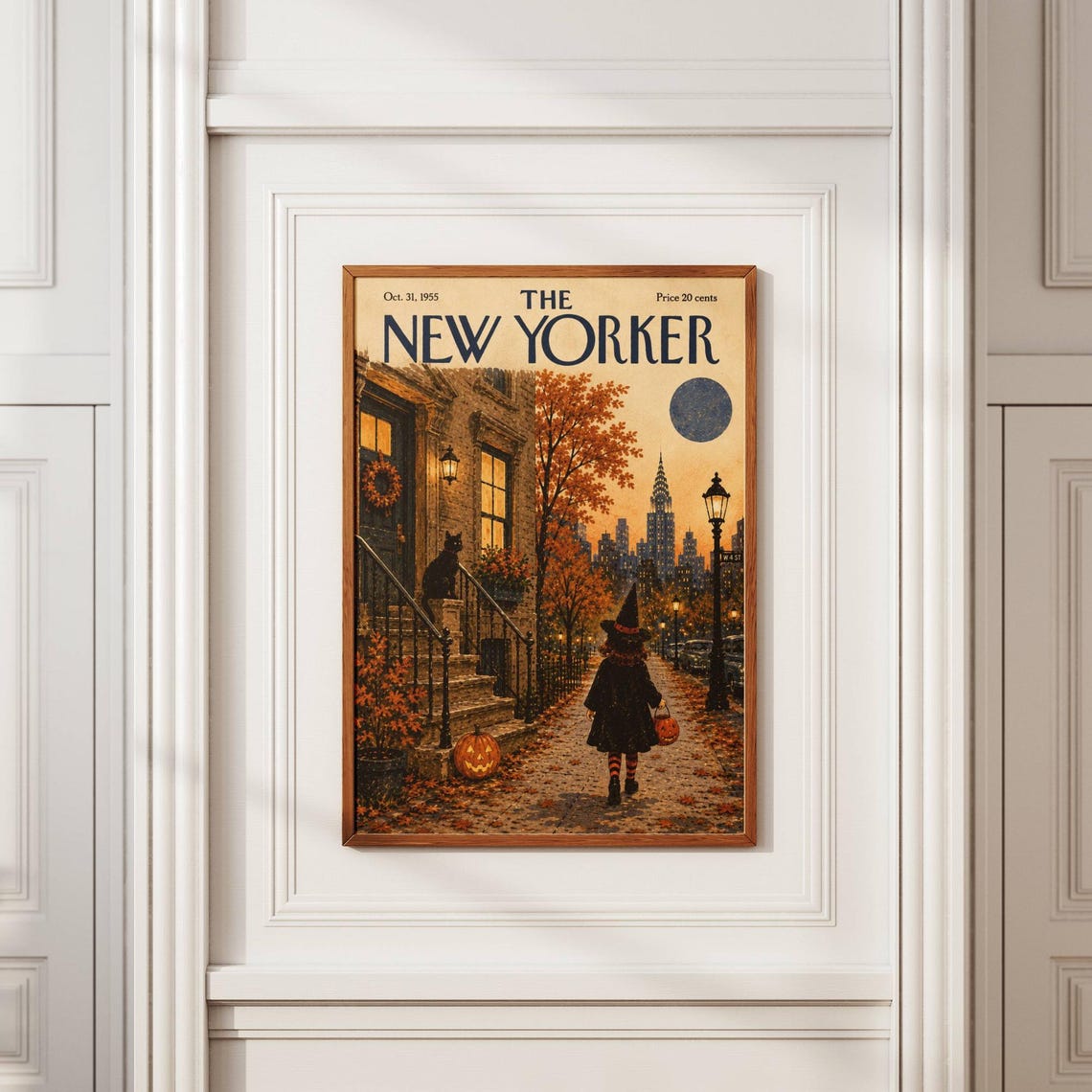 New York Halloween Poster Nyc Fall Wall Art Vintage Print Decor Autumn Witch Spooky - Image 2