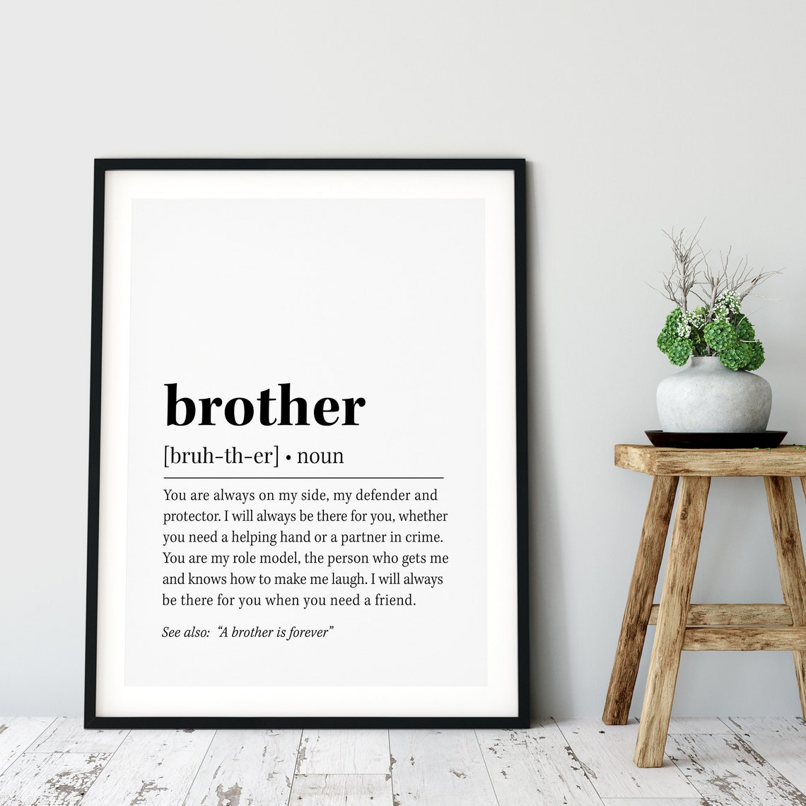 Brother Definition Heartfelt Quote Dictionary Style Sibling Poster - Image 2