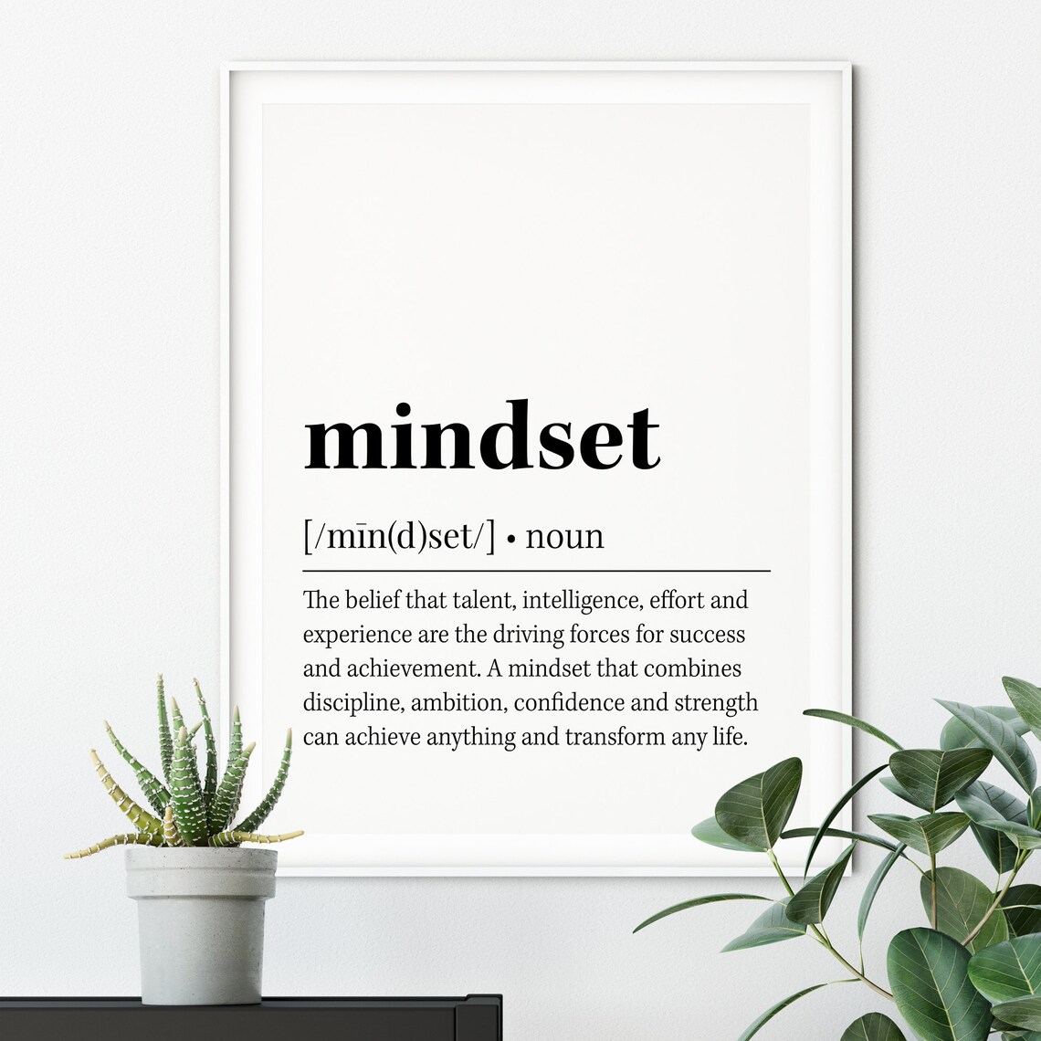 Mindset Definition Quote Decor, Office Wall Art