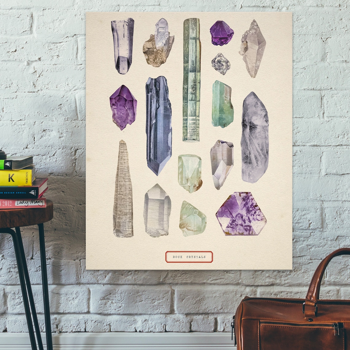 Vintage Rock Crystals Chart Art Print, Minerals - Image 2