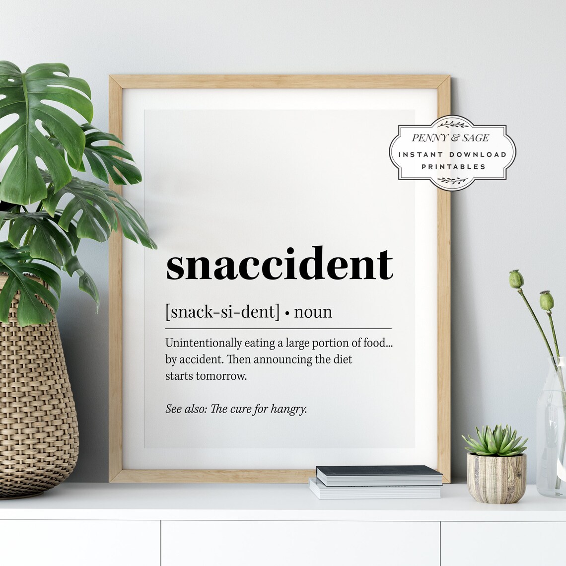 Hangry Snaccident Kitchen Definitions Art Print Set - Image 2