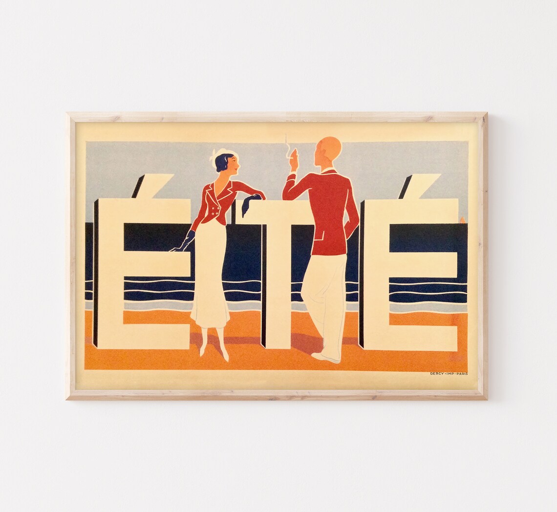 Côte d'Azur France Vintage Travel Poster, Summer