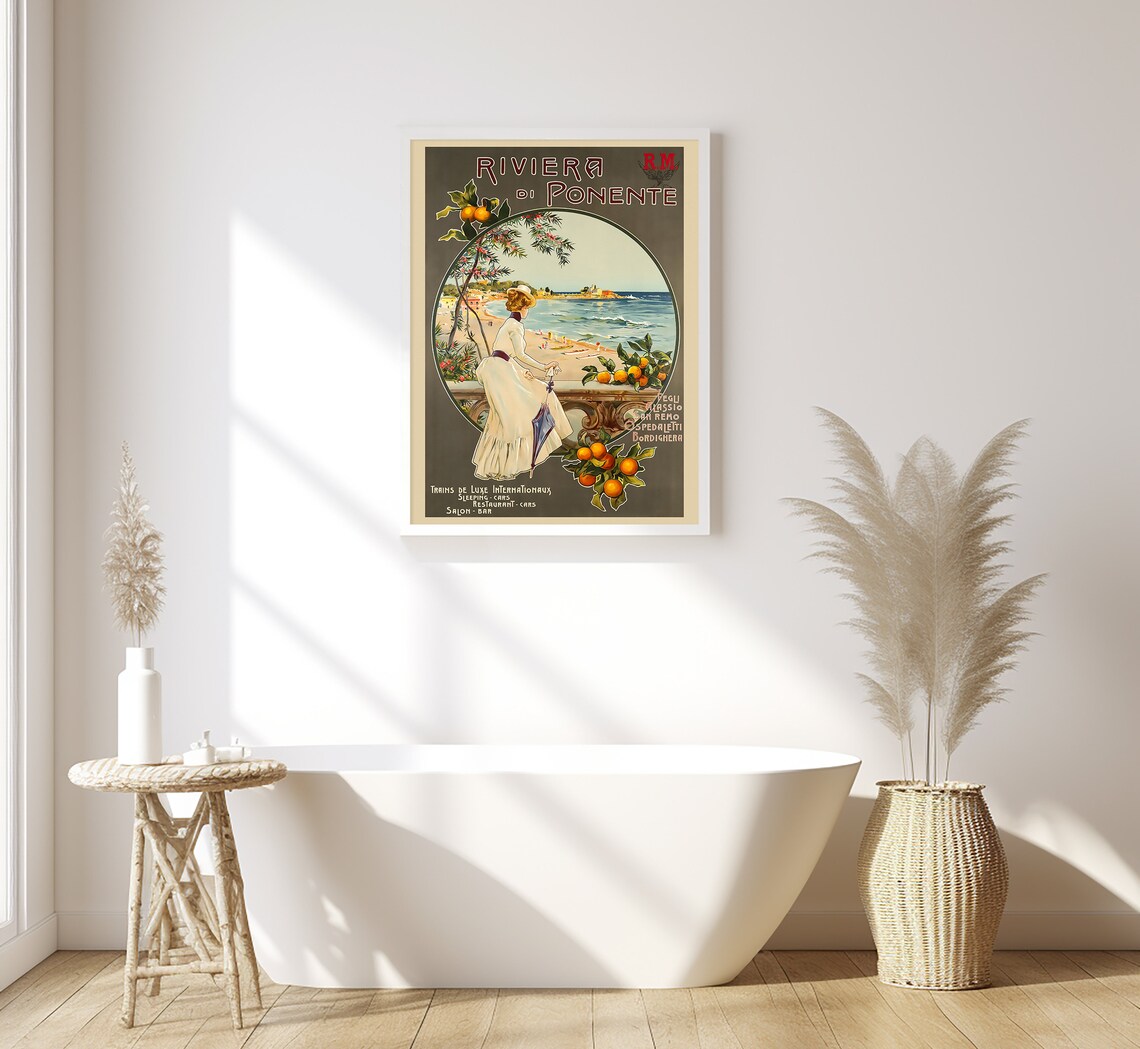 Riviera Di Ponente Vintage Travel Poster, Italy - Image 2