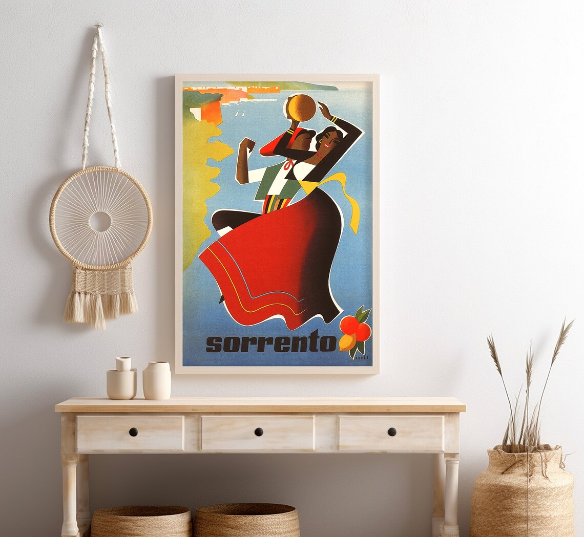 Sorrento Italy Tarantella Dancers Amalfi Bay Lemons Colorful Poster - Image 4