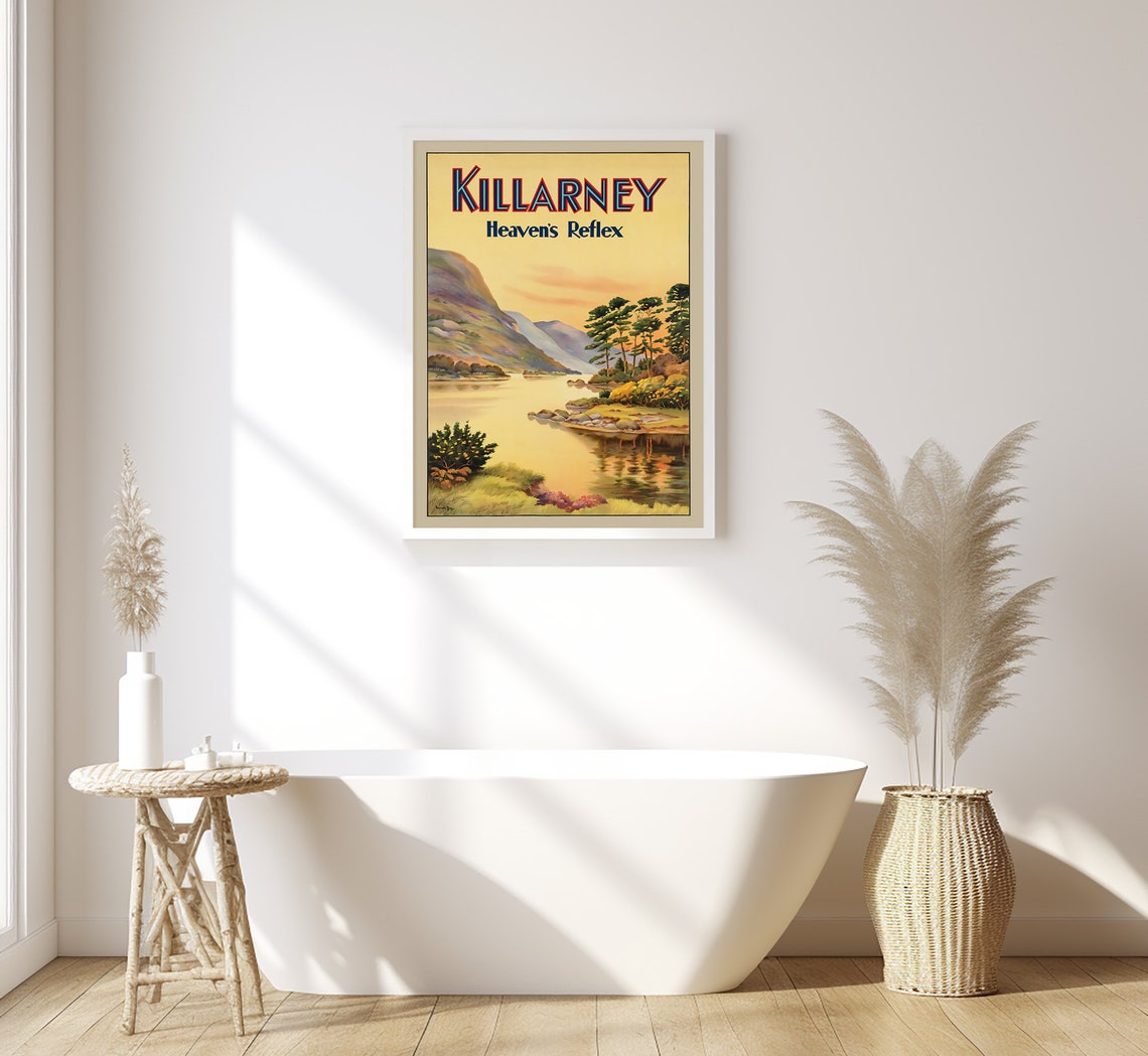 Killarney Ireland Heavens Reflex Lake Sunset Vintage Travel Poster - Image 3