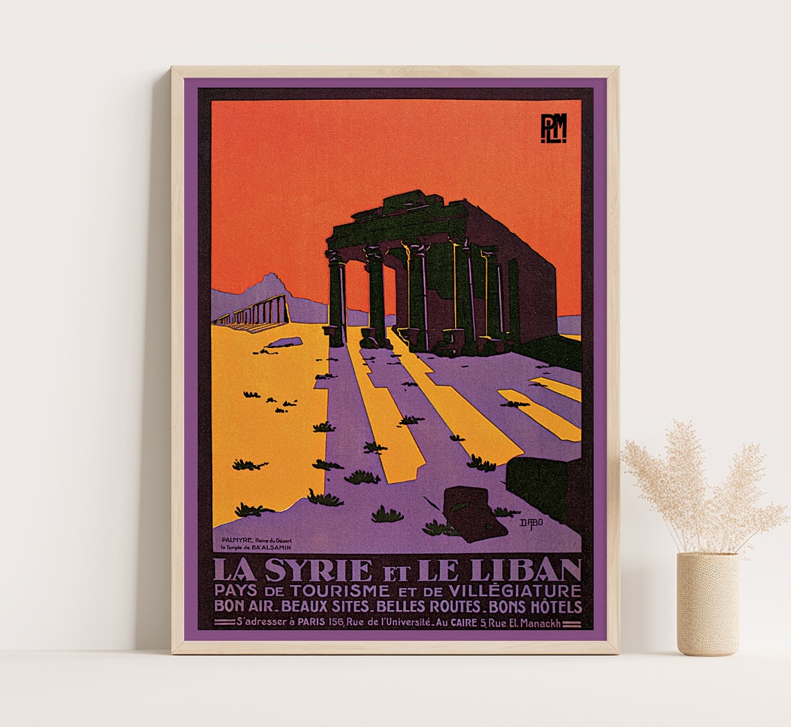 La Syrie Et Le Liban Palmyra Baalshamin Ruins Desert Travel Poster