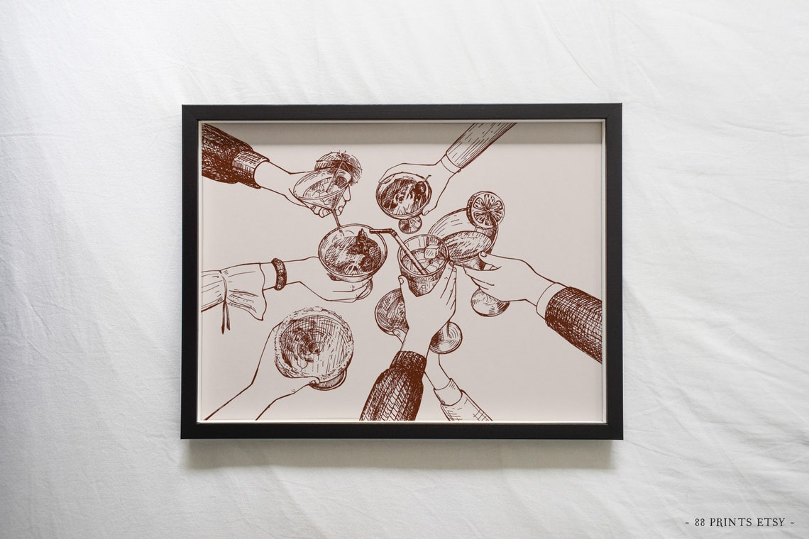 Cheers Print Cheers Art Cheers Sign Bar Cart Wall Decor Cocktail Print Bar Cart Art Bar Cart Print Cocktail Bar Art Bar Printables - Image 2