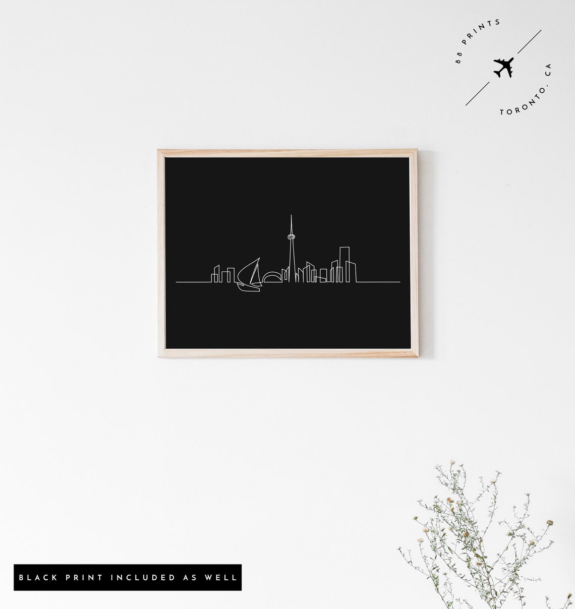Toronto Skyline CN Tower Single Line Art City Minimalist Poster - Image 3