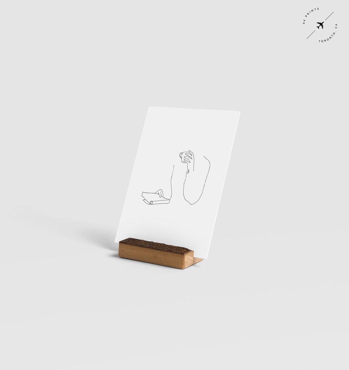 Woman Drinking Coffee Reading Book Minimalist Line Art Poster - Image 2
