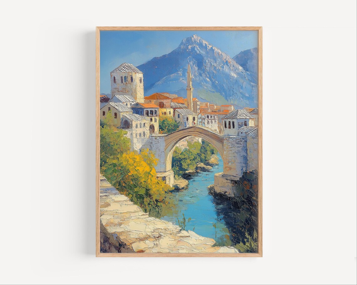 Trebinje Old Town Oil Painting Poster, Bosnia