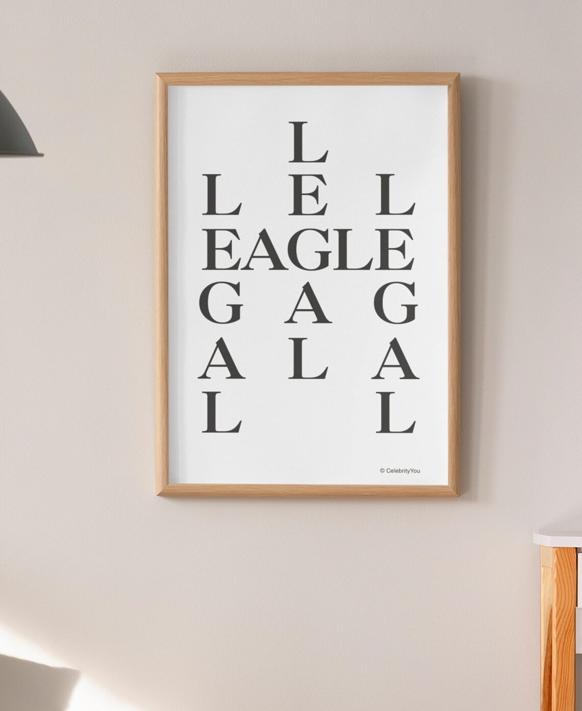 Legal Eagle Crossword Typography Puzzle Lawyer Office Wall Art - Image 3