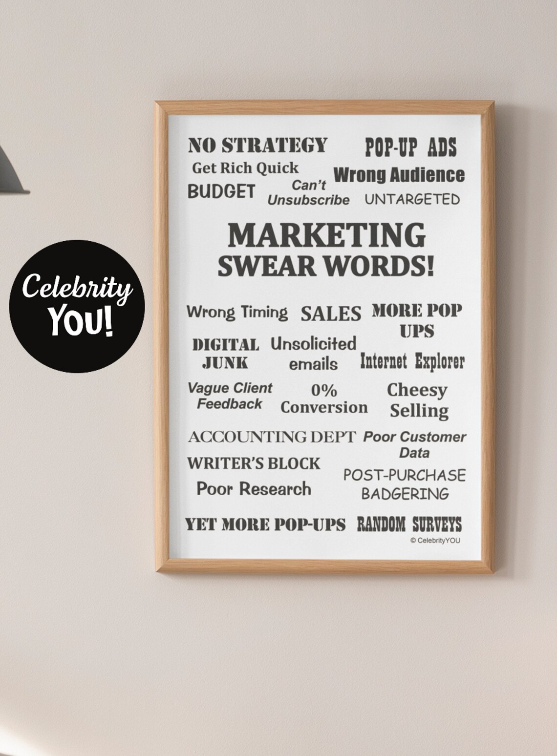 Marketing Swear Words Funny Marketing Office Humor Work Poster - Image 3
