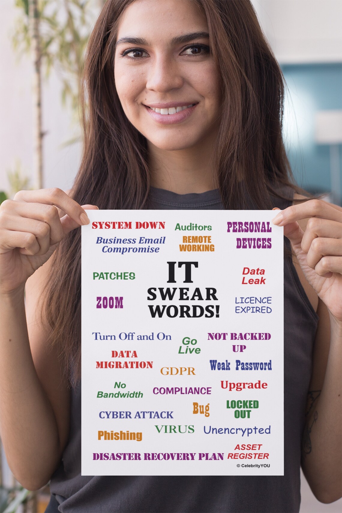 Information Technology Swear Words Funny Office Art Print - Image 3