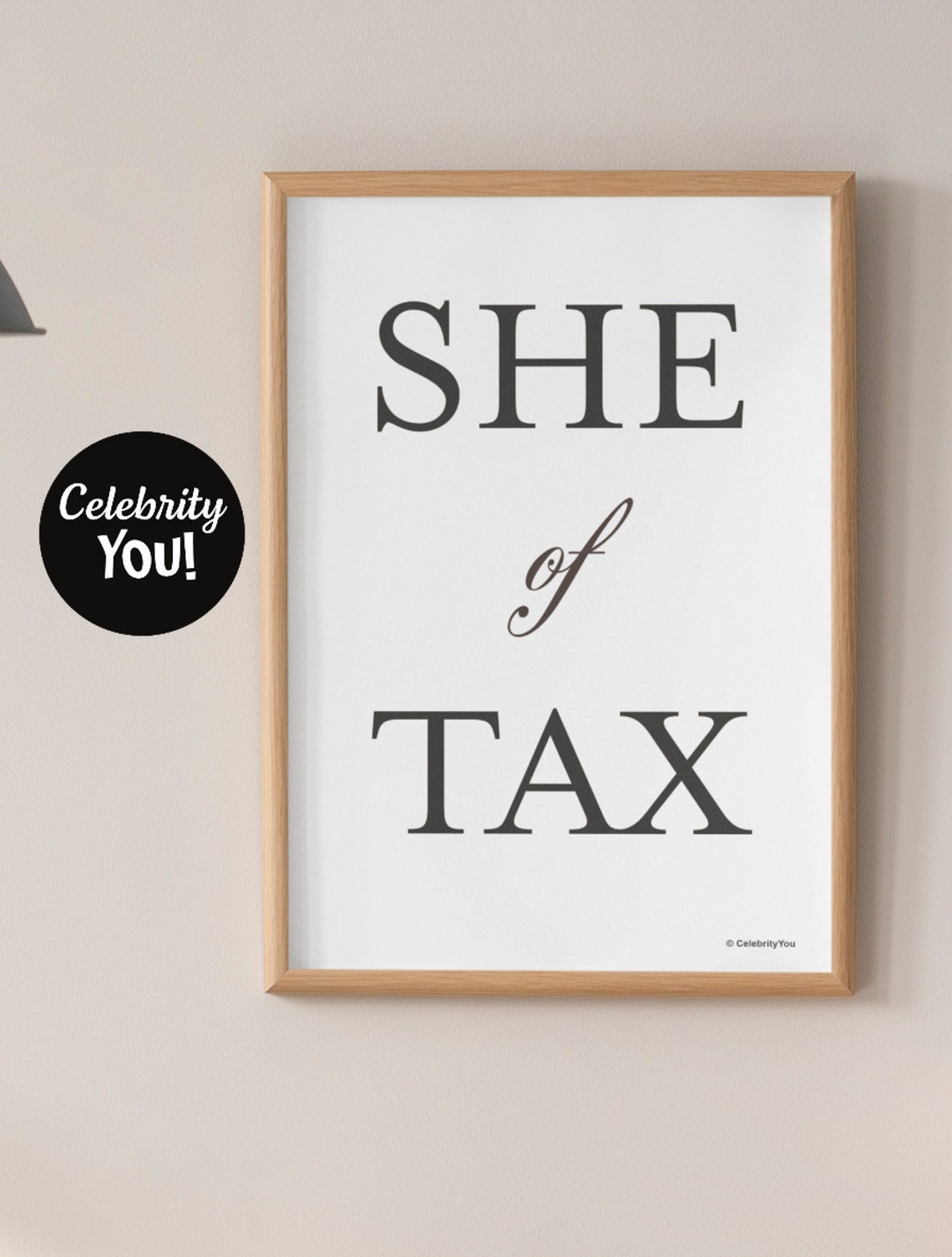 She Of Tax Print Office Sign Female Tax Accountant Preparer Advisor Cpa Tax Season Gift Woman Desk Decor Funny Job Title Humor Irs - Image 3
