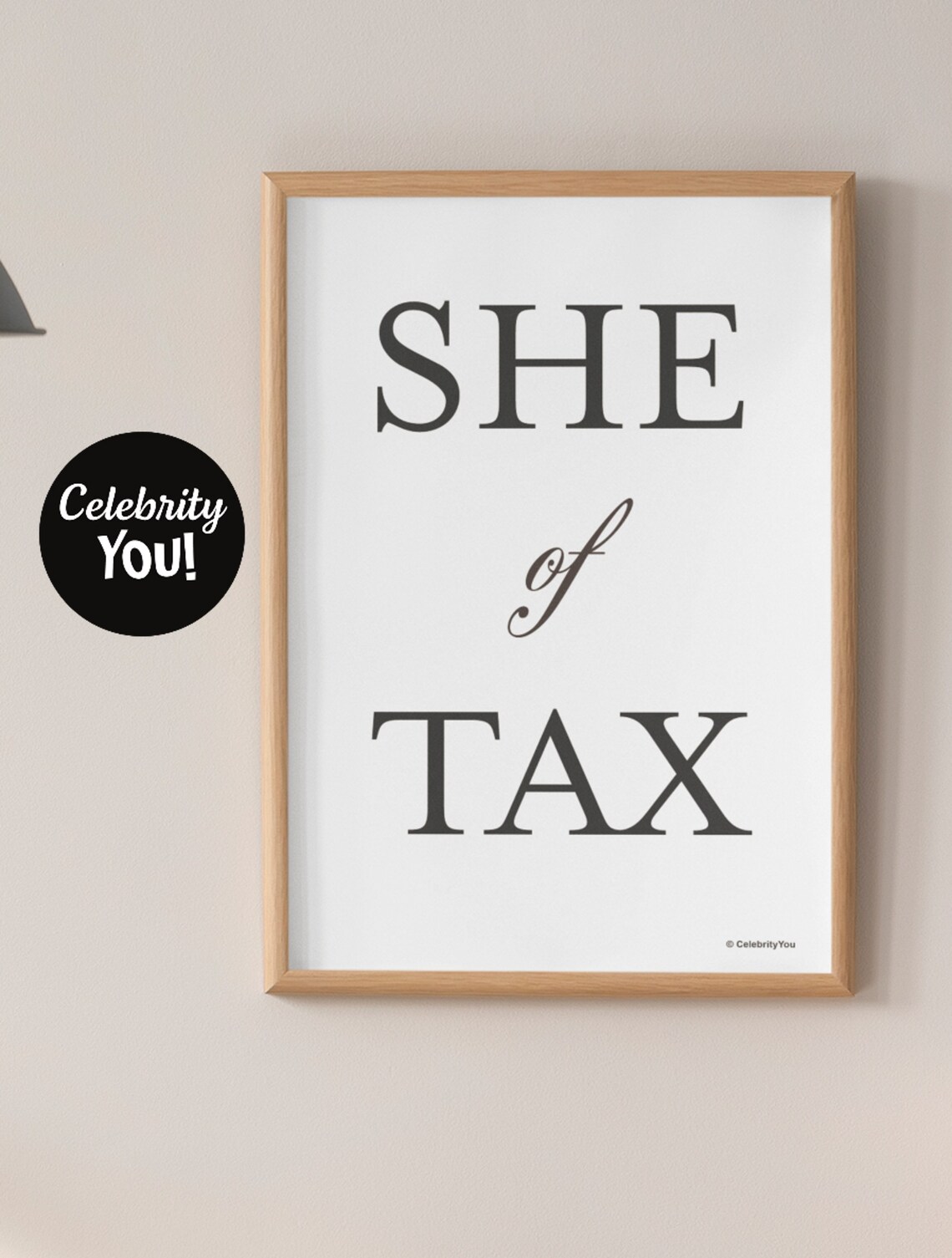 She of Tax Serif Typography Female Tax Professional Gift Wall Art - Image 3