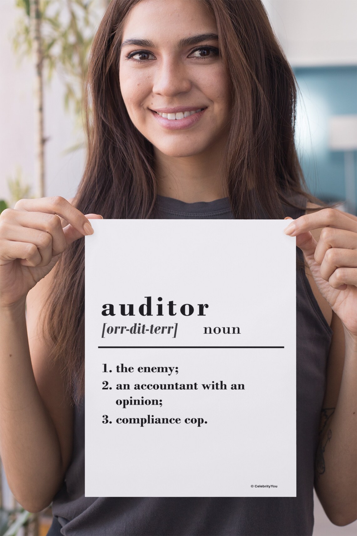 Auditor Definition Funny Dictionary Style Office Quote Poster Gift - Image 2