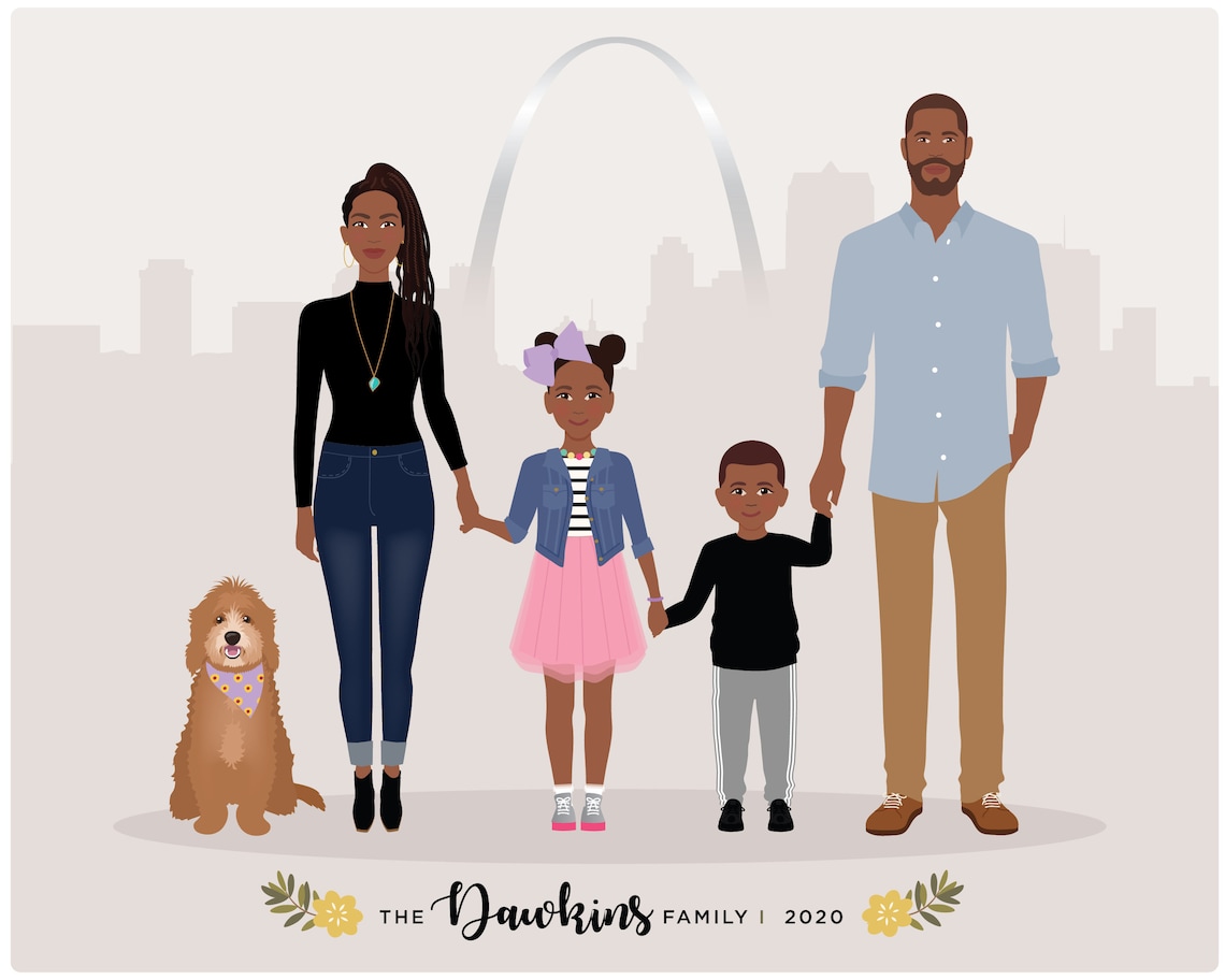 Custom Family Portrait, Personalized Art Print - Image 2