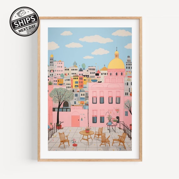 Mexico City Watercolor Art Print, Modern Travel Gift