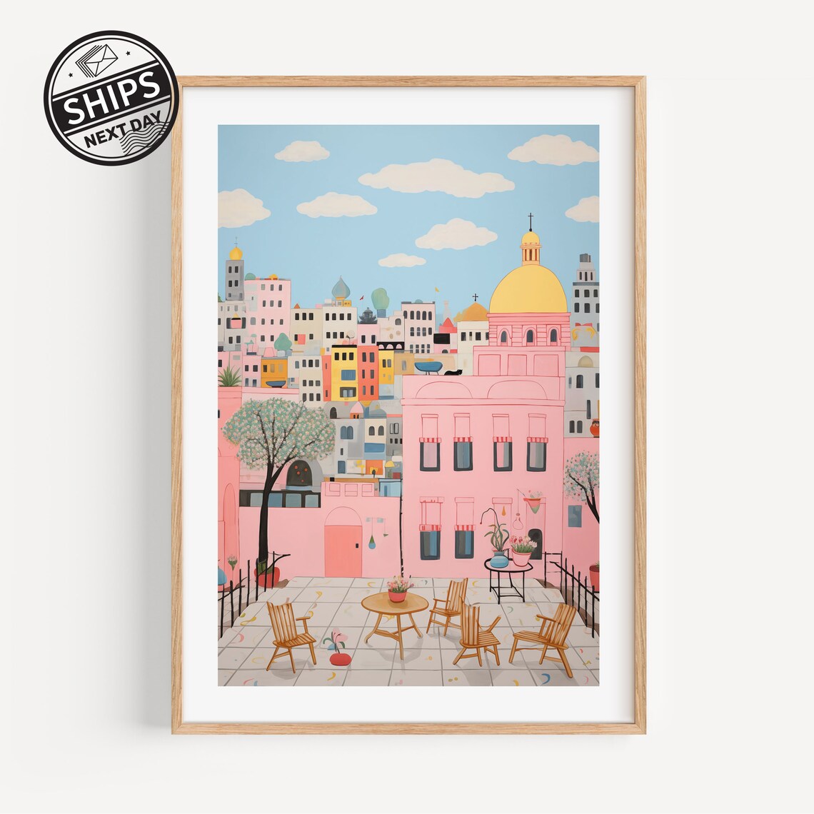 Mexico City Watercolor Art Print, Modern Travel Gift