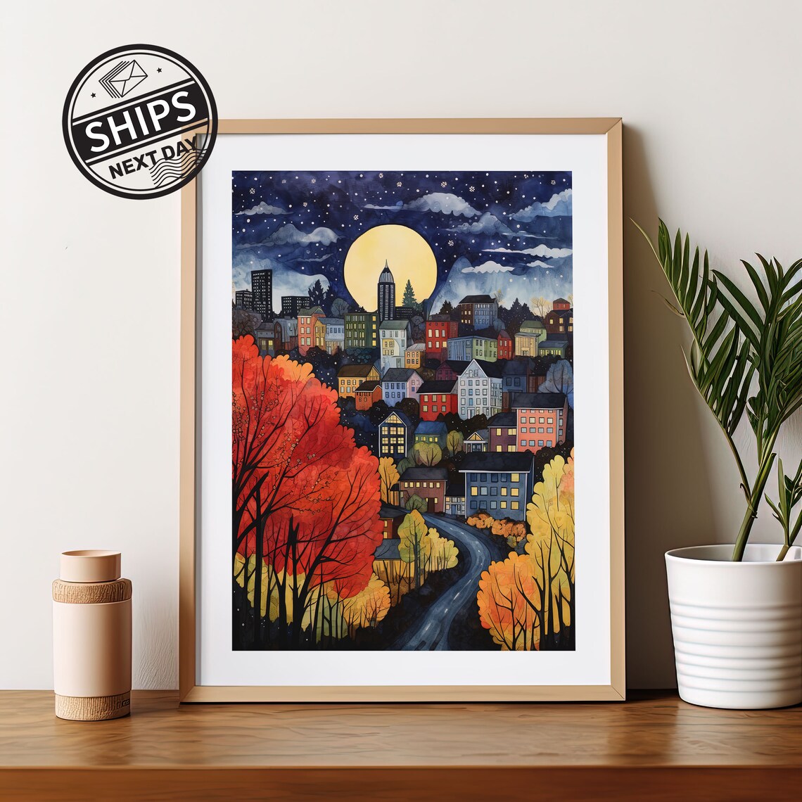 Asheville North Carolina Travel Poster, Mountain Print
