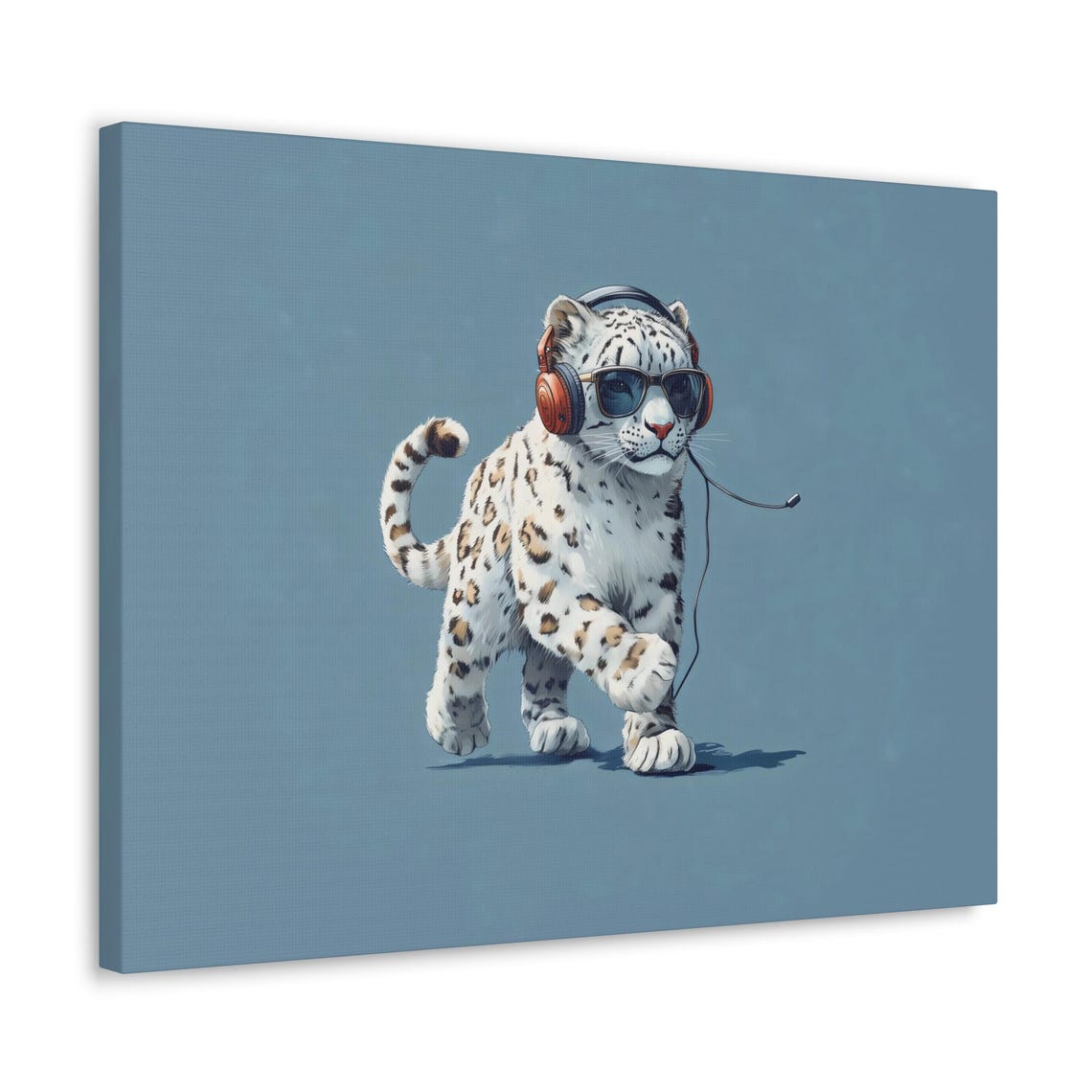 Hipster Snow Leopard Maximalist Eclectic Victorian Print Bold Altered Party Portrait Fantasy Fun Colorful Renaissance Rustic Art - Image 4